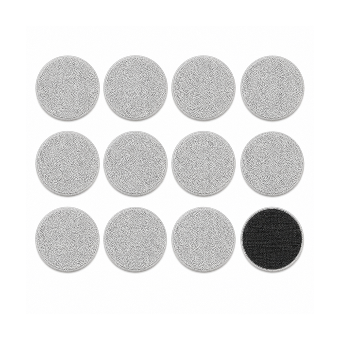 Lot de douze microfibres rondes de rechange pour robot lave-vitres à double disque