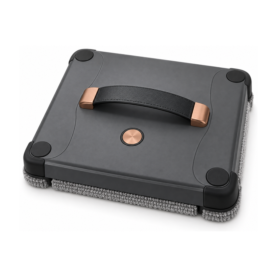 Aqualis, robot lave-vitres carre gris fonce, vue de trois quarts