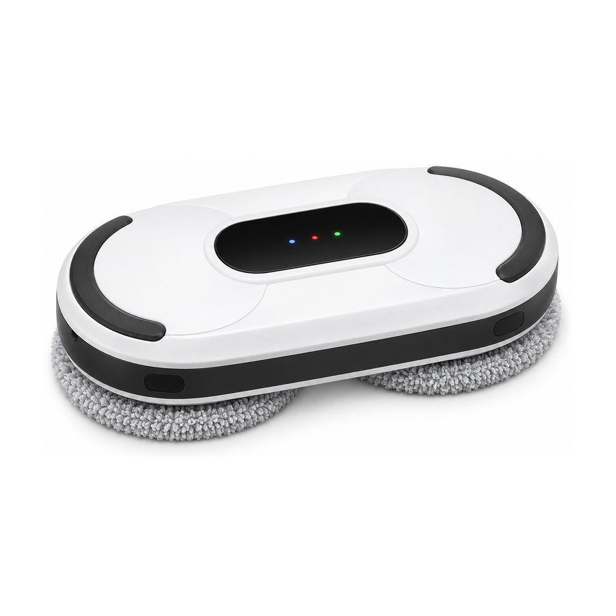 Eloria, robot lave-vitres ovale a double disque, vue de trois quarts