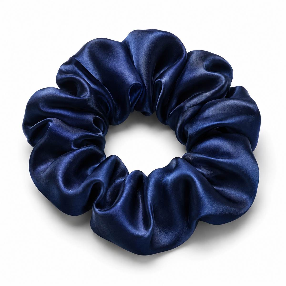 Chouchou en soie 22 momme - coloris Bleu nuit