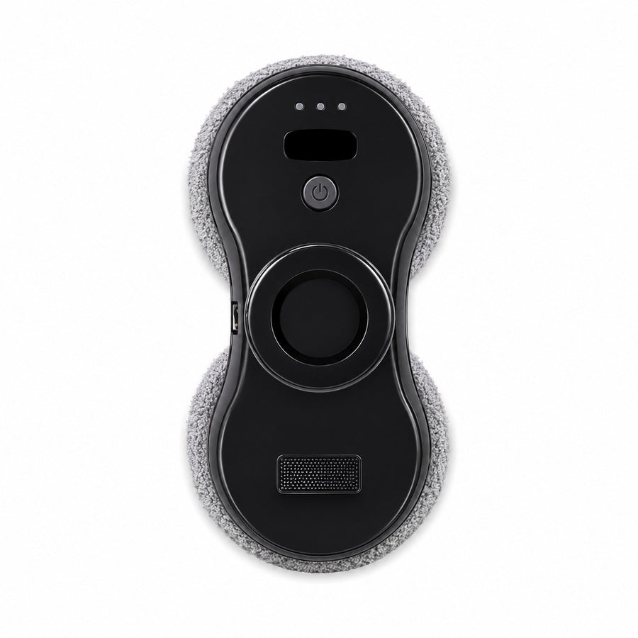 Robot lave-vitres compact Sélia Nocève en coloris noir, vu de face sur fond blanc