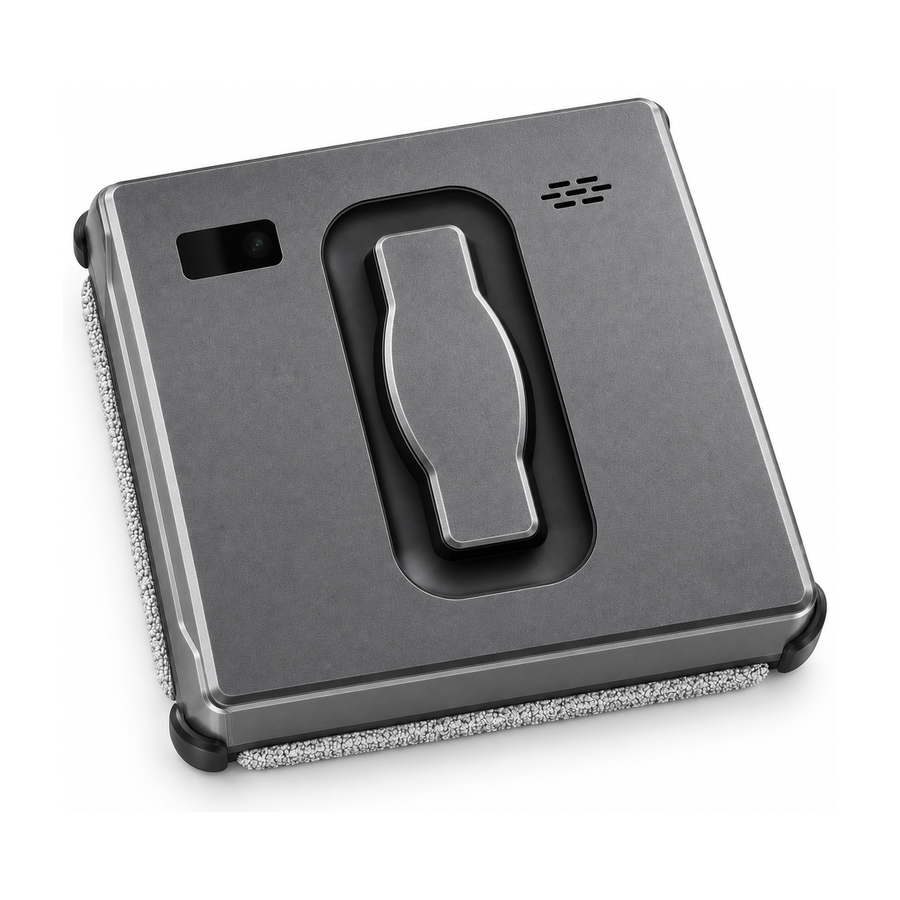 Vitreo, robot lave-vitres carre gris fonce, vue de trois quarts