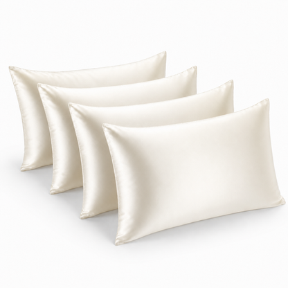 Nocève — Pack 4 taies d'oreiller en soie 22 momme — coloris Ivoire