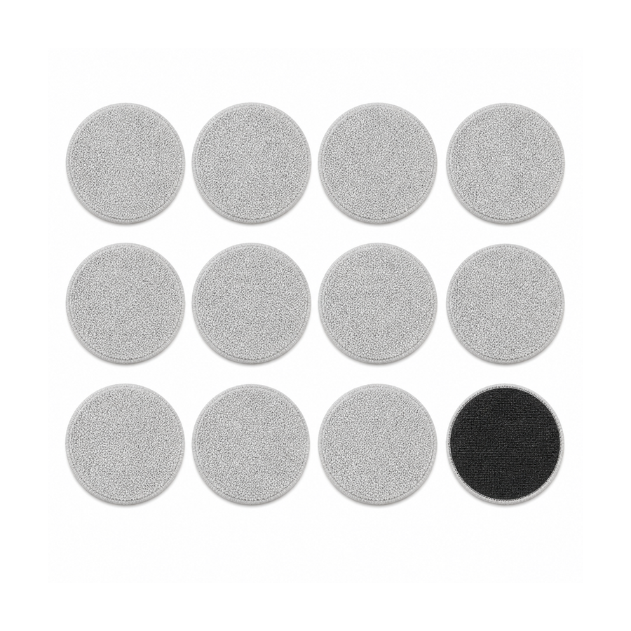 Lot de douze patins microfibres ronds de rechange pour le robot lave-vitres Sélia