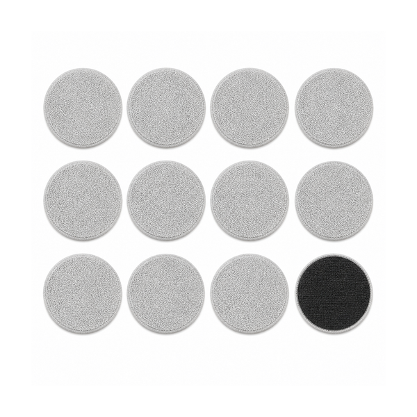 Lot de douze microfibres rondes de rechange pour robot lave-vitres à double disque