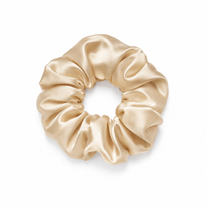 Chouchou en soie 22 momme - coloris Champagne