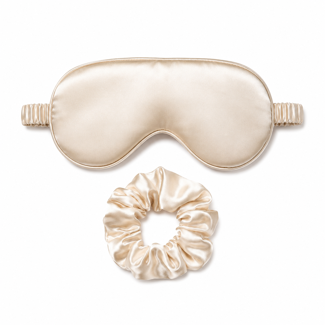Nocève — Duo Sommeil (masque + chouchou en soie 22 momme) — coloris Champagne