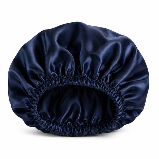 Bonnet en soie Nocève bleu nuit