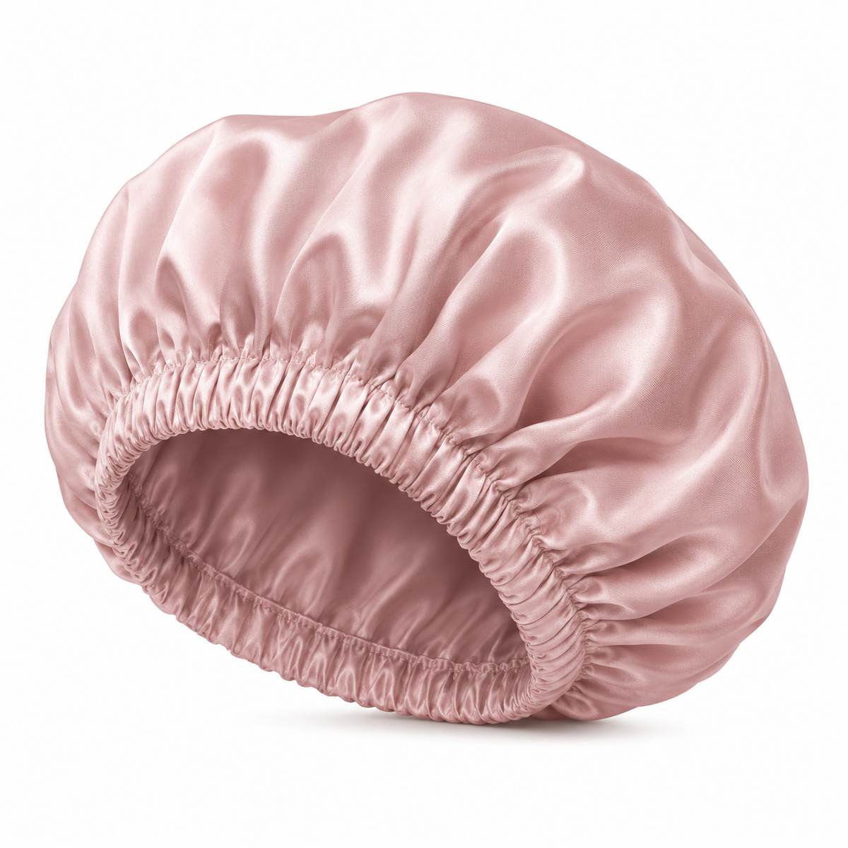 Bonnet en soie Nocève rose poudré