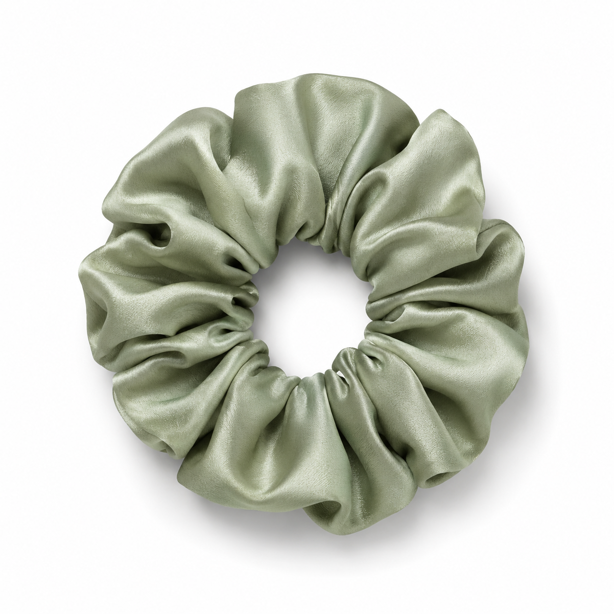 Chouchou en soie 22 momme - coloris Vert sauge