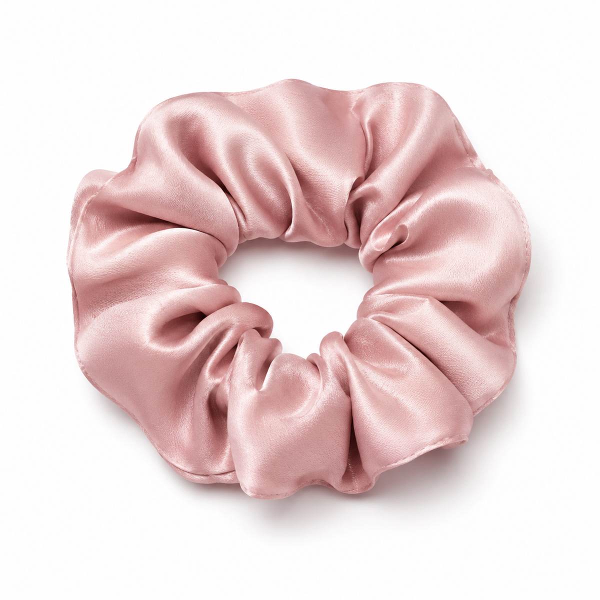 Chouchou en soie 22 momme - coloris Rose poudré