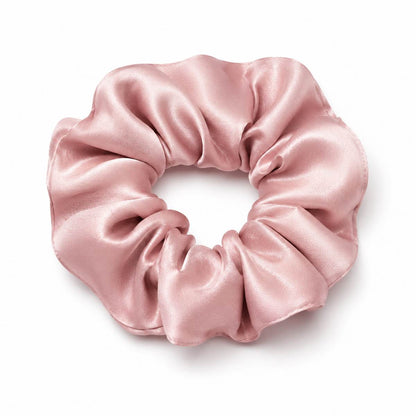 Chouchou en soie 22 momme - coloris Rose poudré