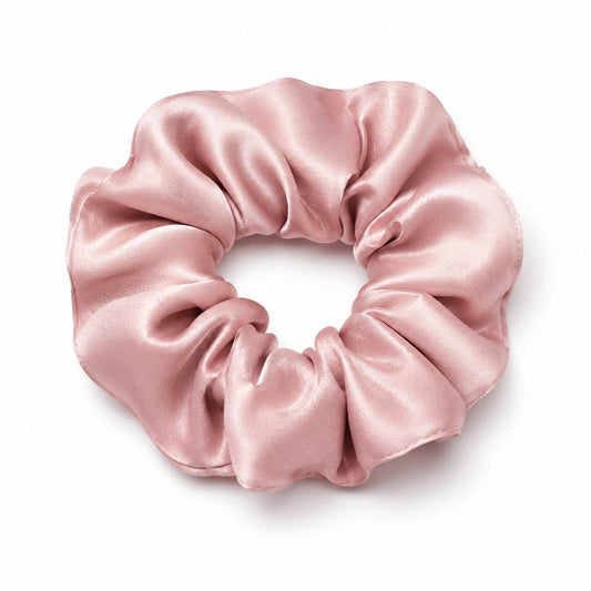 Chouchou en soie 22 momme - coloris Rose poudré