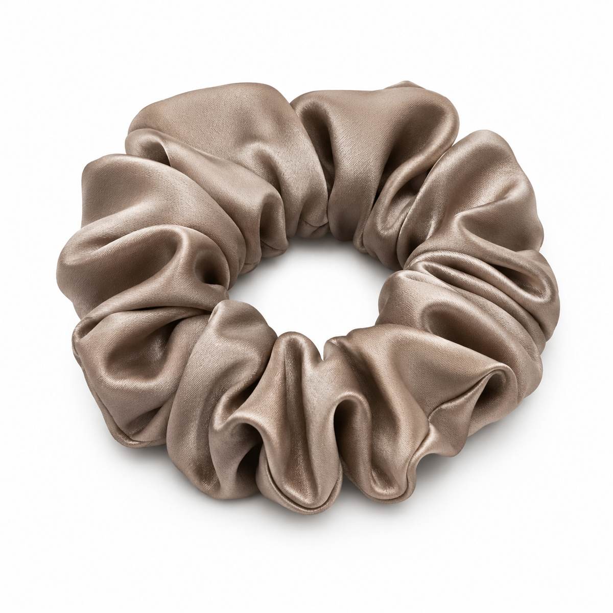 Chouchou en soie 22 momme - coloris Taupe