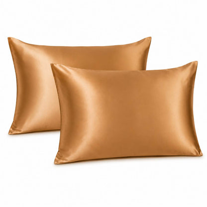 Nocève — Duo de taies en soie 22 momme — coloris Caramel
