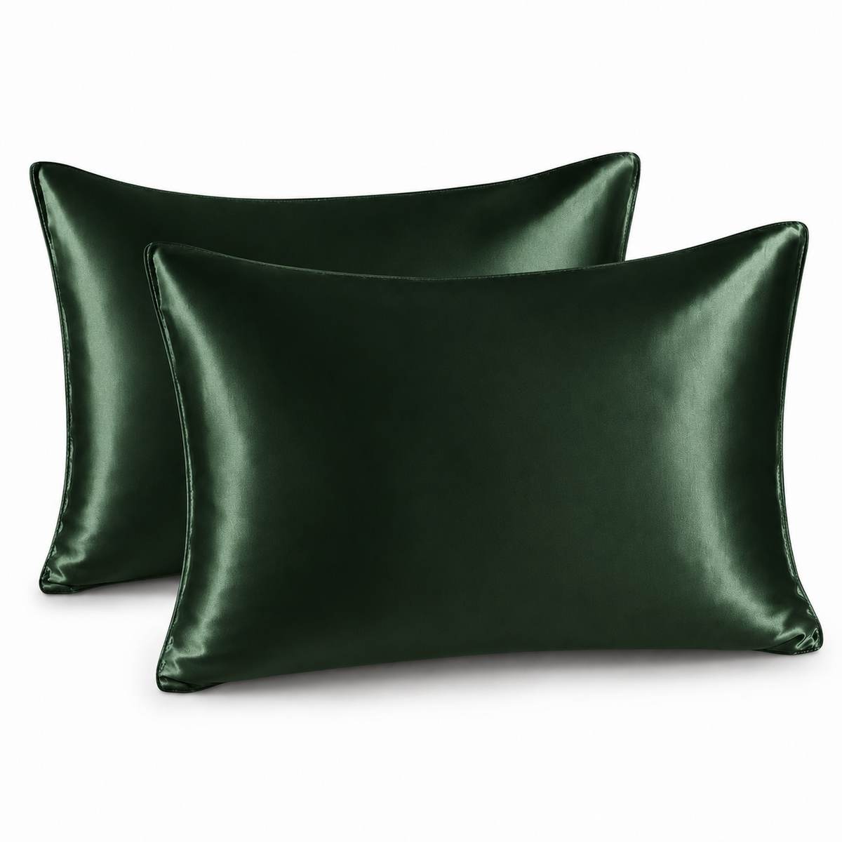 Nocève — Duo de taies en soie 22 momme — coloris Vert foncé