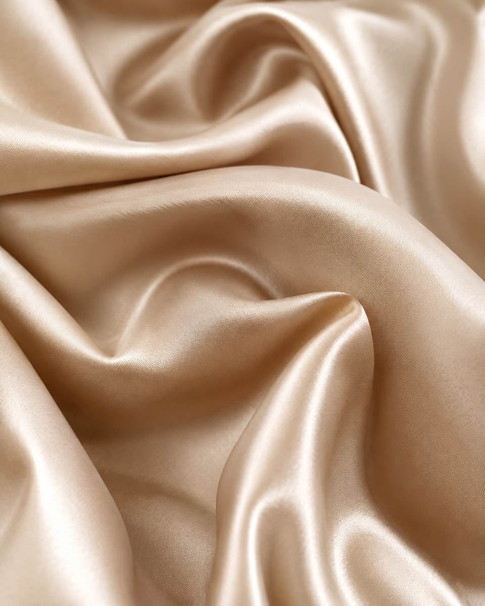 Texture soyeuse et ondulante d'un tissu en soie