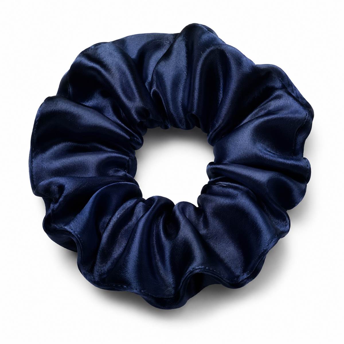 Chouchou en soie — coloris Bleu nuit