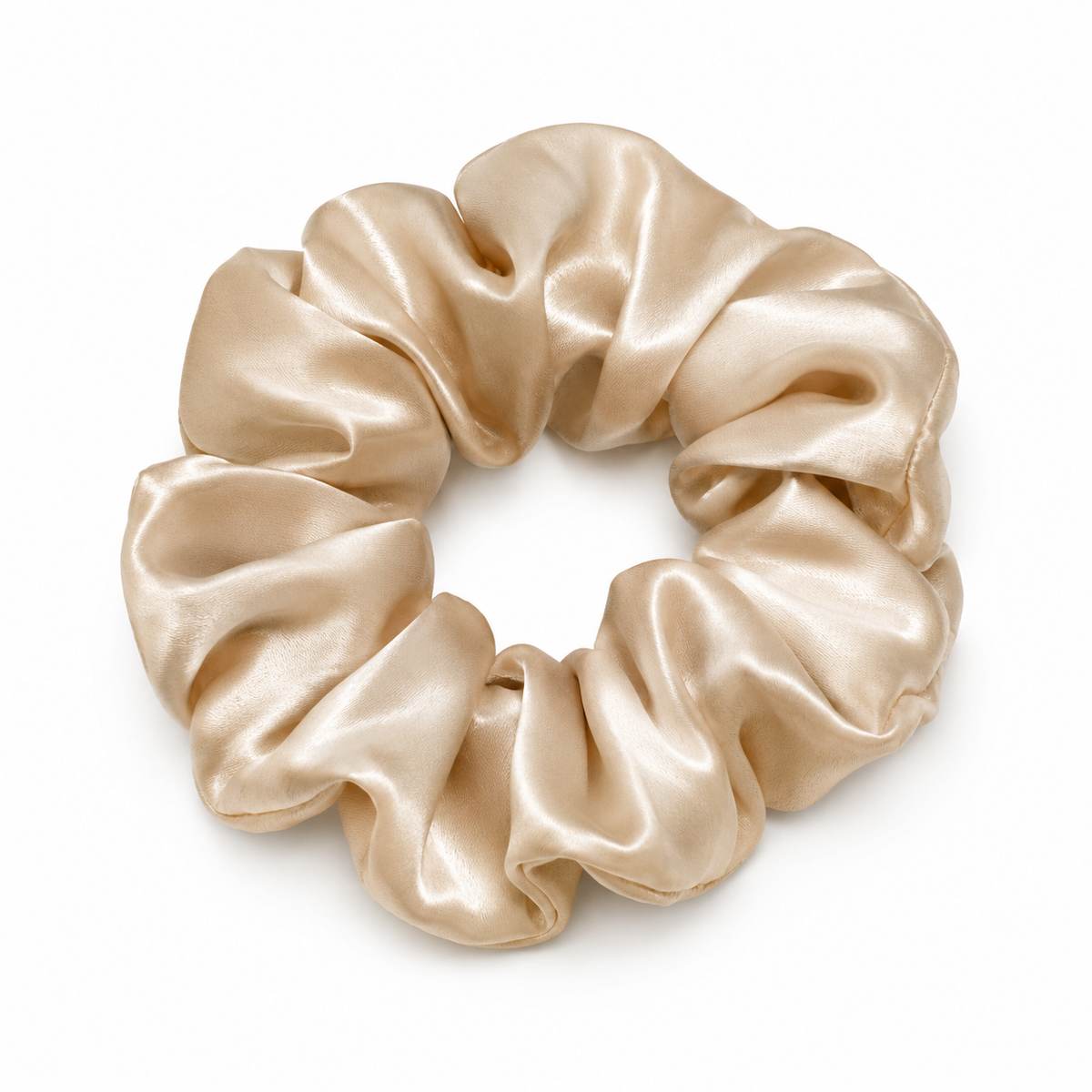 Chouchou en soie — coloris Champagne