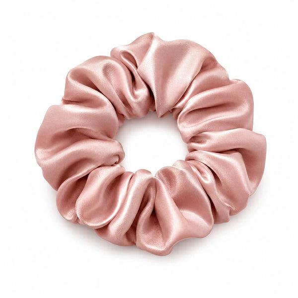 Chouchou en soie — coloris Rose poudré