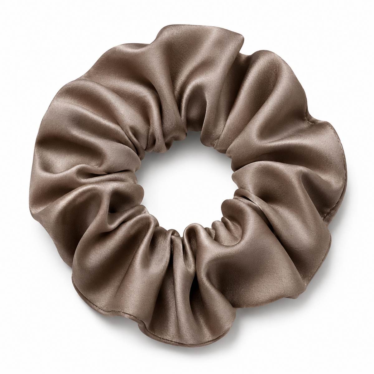 Chouchou en soie — coloris Taupe